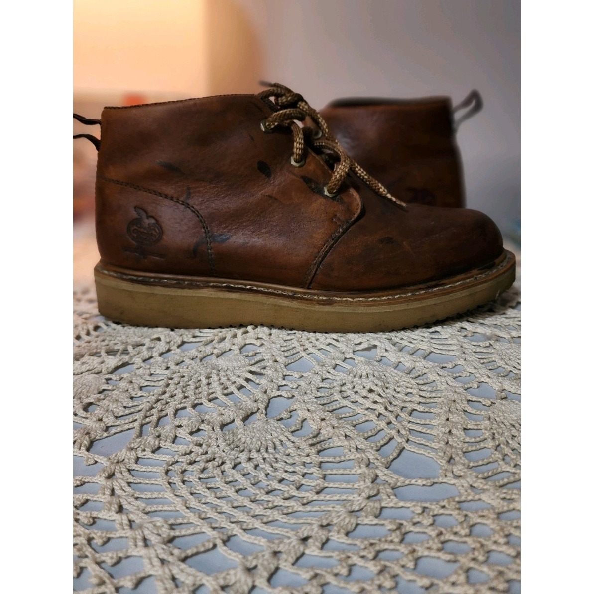 Georgia Boot Chukka Wedge Work Boots Full Grain Leather Men's 11 Lace Up